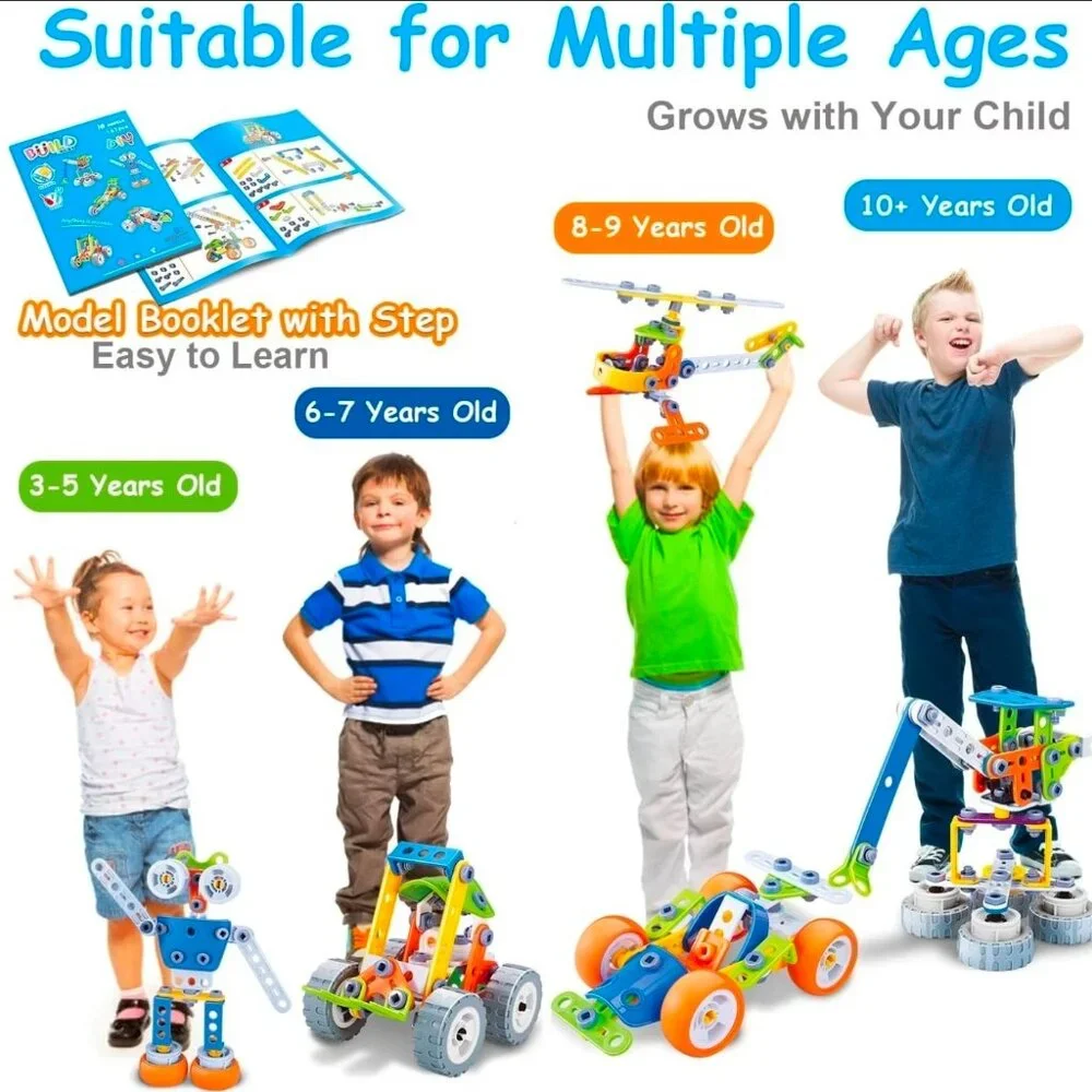 10 in 1 STEM Toys for 4 5 6 7 8+ Year Old Boy Girl Birthday Gifts Building Toys